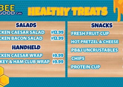 Bee Good Cafe healthy food item menu for website