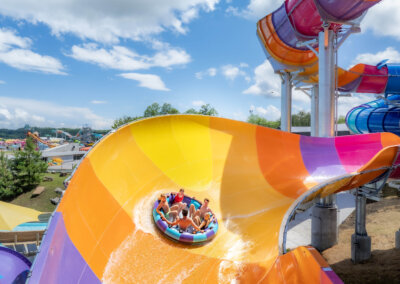 Rafter's Rage overview of raft riders for website gallery at Soaky Mountain Waterpark